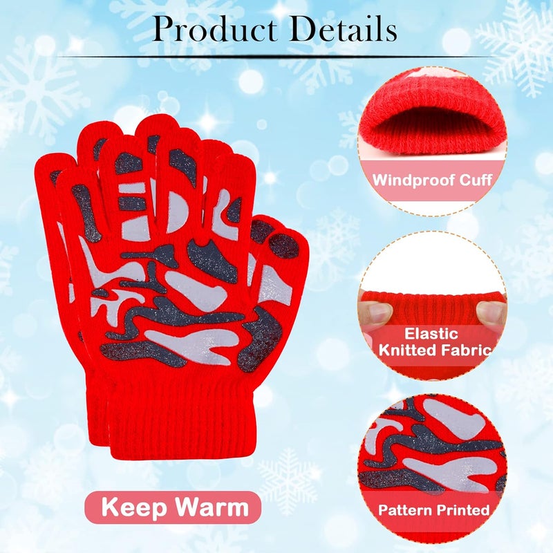 ONESING قفازات صوفية شتوية للأطفال من 3-24 زوج - قفازات بيضاء للأصابع للأولاد والبنات - Image 2