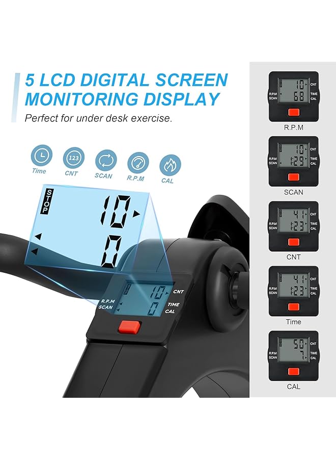 Uten Folding Pedal Exerciser Mini Under Desk Exercise Bike Foot Hand Cycle Portable Arm And Leg Exercise Peddler Machine With Lcd Monitor - Image 3