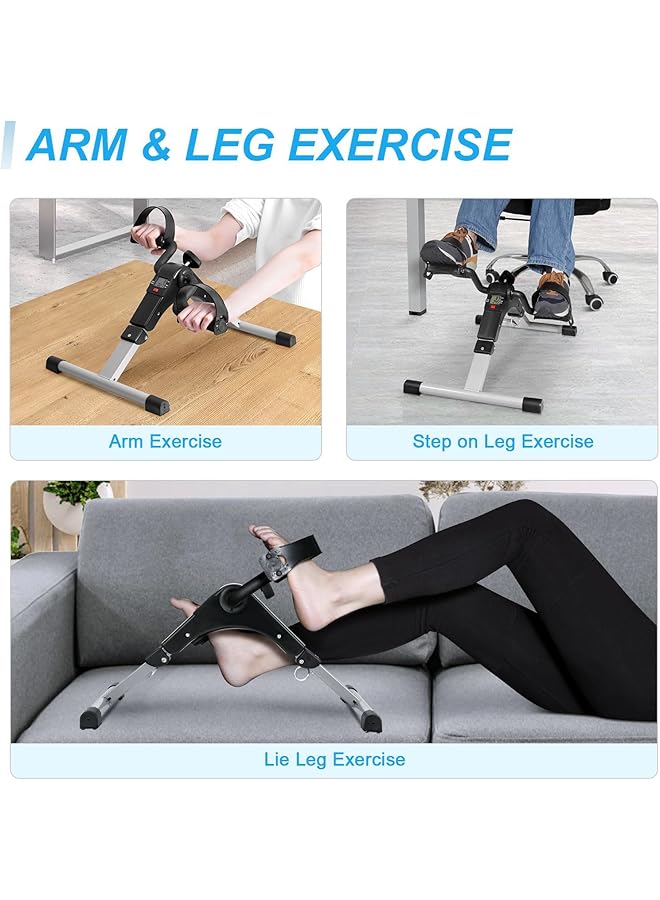 Uten Folding Pedal Exerciser Mini Under Desk Exercise Bike Foot Hand Cycle Portable Arm And Leg Exercise Peddler Machine With Lcd Monitor - Image 5