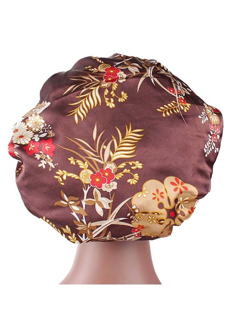 Generic - Wide Band Satin Cap Elastic Sleep Stain Bonnet Soft Night Sleeping Hat For Women - Image 1