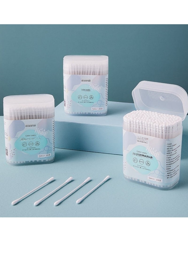 TEN-M JOURNEY Premium Quality Disposable Cotton Swabs Double Tipped Cotton Swab Spiral Head Multipurpose Safe Cleaning Sterile Sticks - Image 1