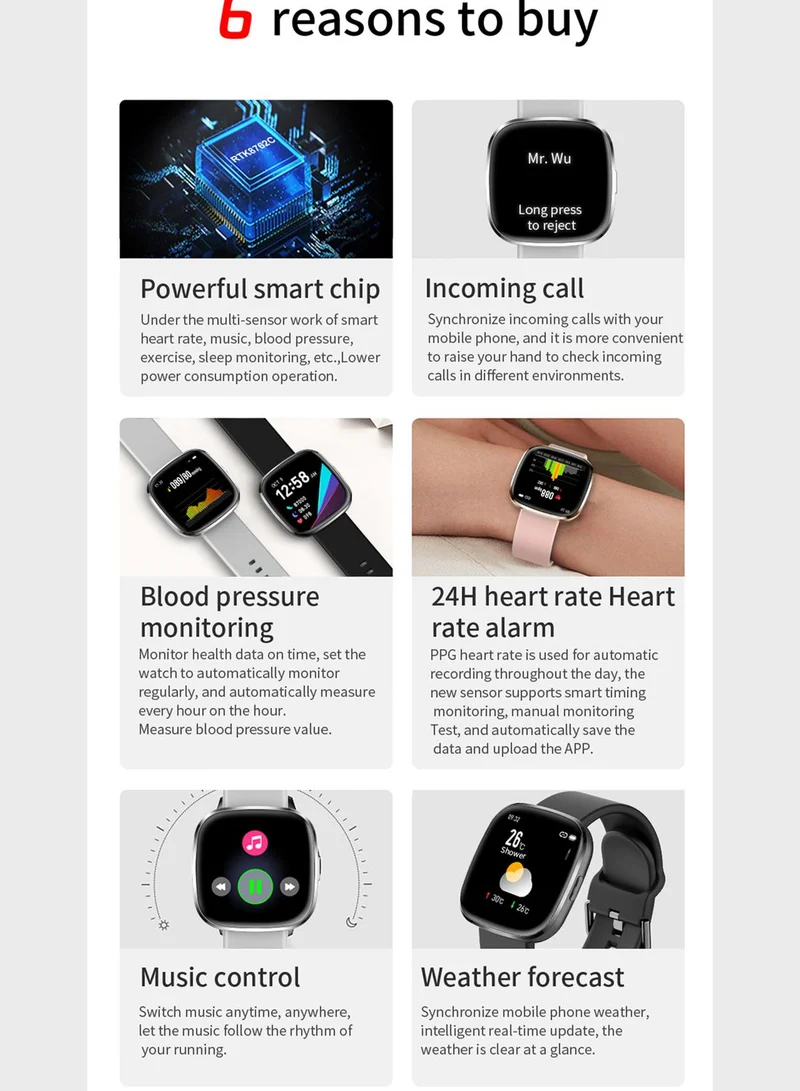 Ginger Smart Watch With Multiple Health And Fitness Features