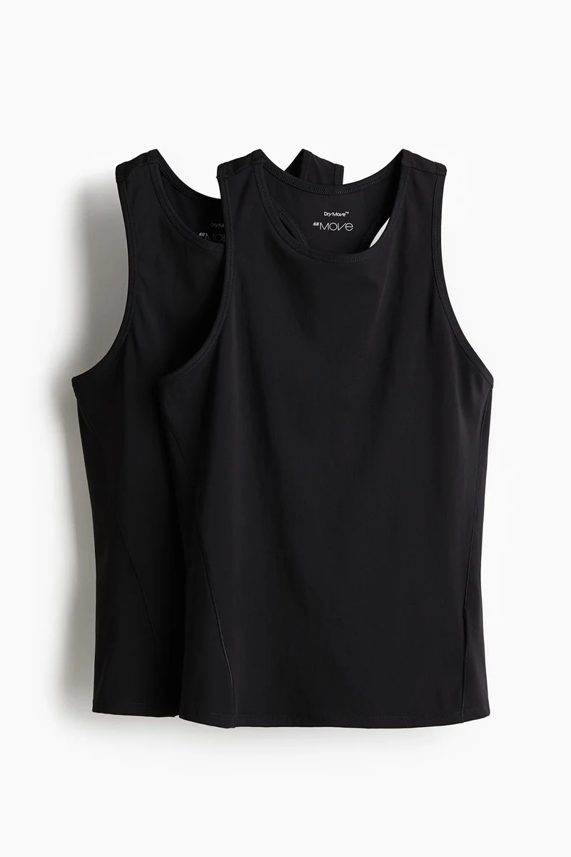 H&M 2-pack sports vest tops in DryMove