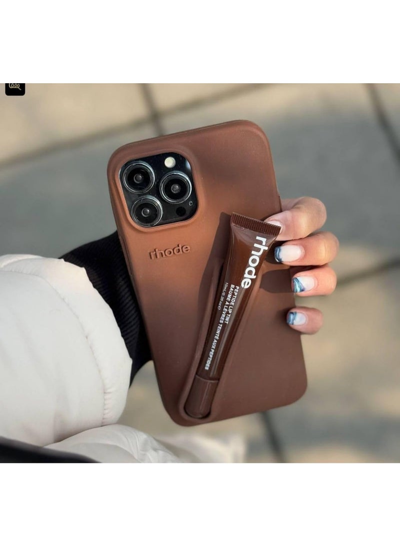 رود جراب هاتف Rhode Iphone 15 Pro Max مع حامل مرطب الشفاه في العبوة الأصلية، جراب هاتف متعدد الوظائف مع حقيبة سفر أنيقة من السيليكون - Image 2