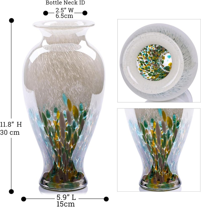 oliruim Hand Blown Stained Glass Vase (Green) - Image 2