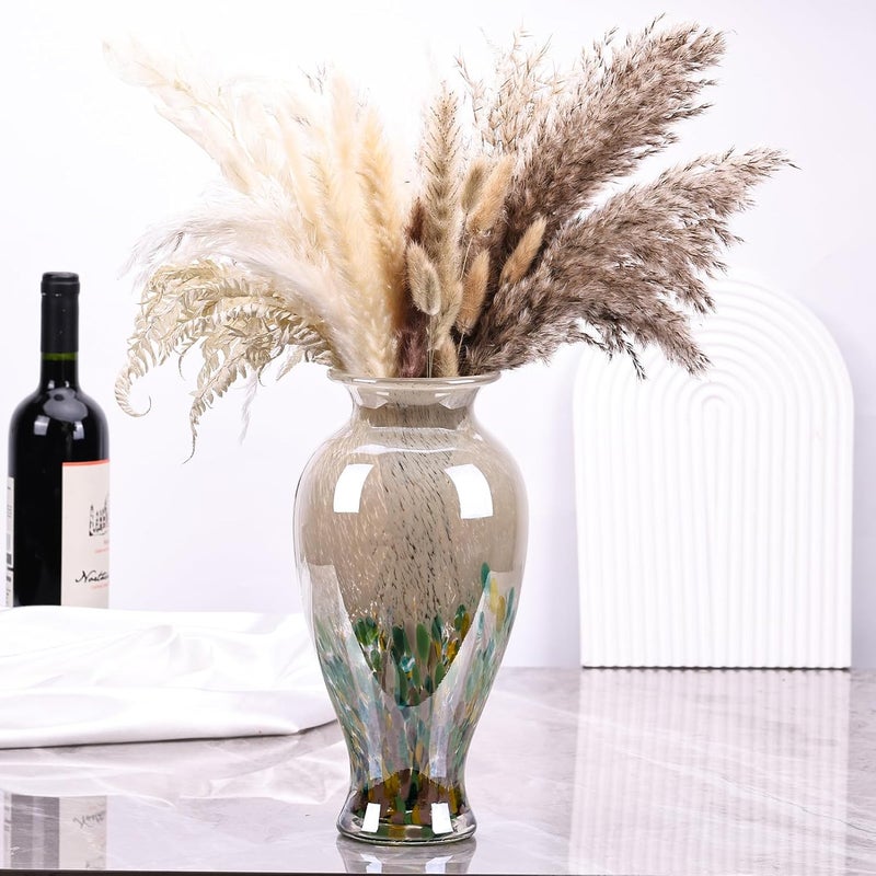 oliruim Hand Blown Stained Glass Vase (Green) - Image 4