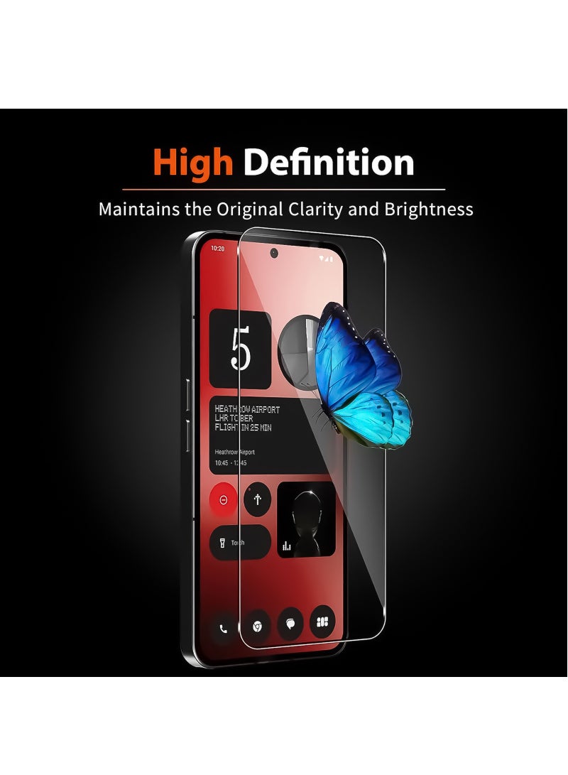 2 Pieces Tempered Glass Film for Nothing Phone 2A Screen Protector,  Anti-Fingerprint Full Cover Screen Protector Accessories (Black Clear) - Image 4