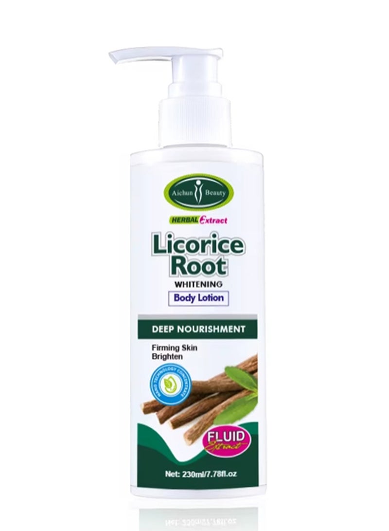 Aichun beauty 230ml Licorice Root Whitening Body Lotion Deep Nourishment Firming Skin Brighten Lightening Oil Skin Softens Repair Herbal Extract Licorice Root Body Lotion Skin Moisturizing Body Lotion - Image 1