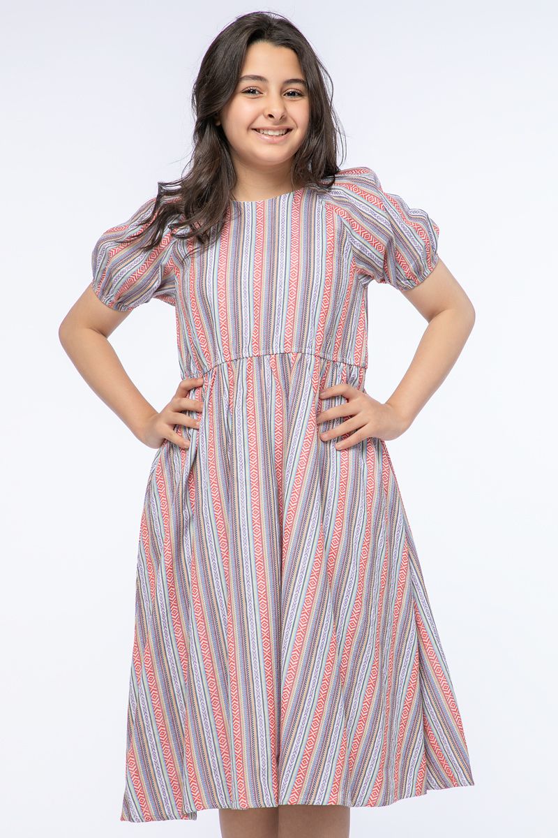 RINA knitted textured girl dress - Image 2