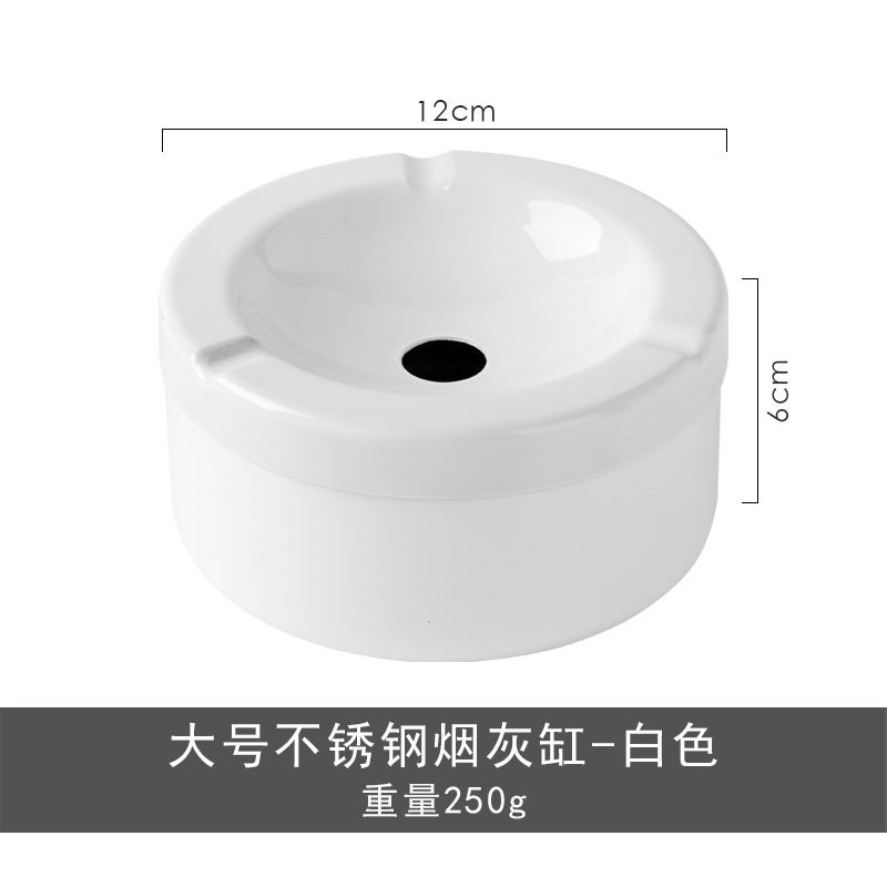 Siwei European Style Thickeneded Stainless Steel Ashtray With Cover Creative Retro Style Home Commercial Can Be Logo - Image 1