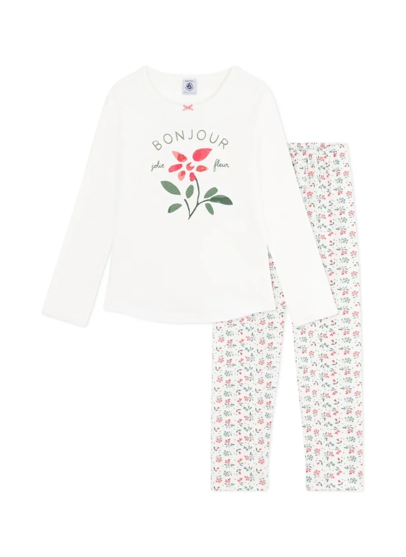 Petit Bateau Children's floral print cotton pyjamas