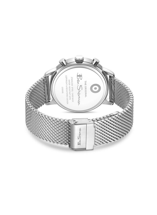 Ben Sherman Nottingham Green Dial Stainless Steel Bracelet Chronograph Watch for Men, 44mm - Image 3