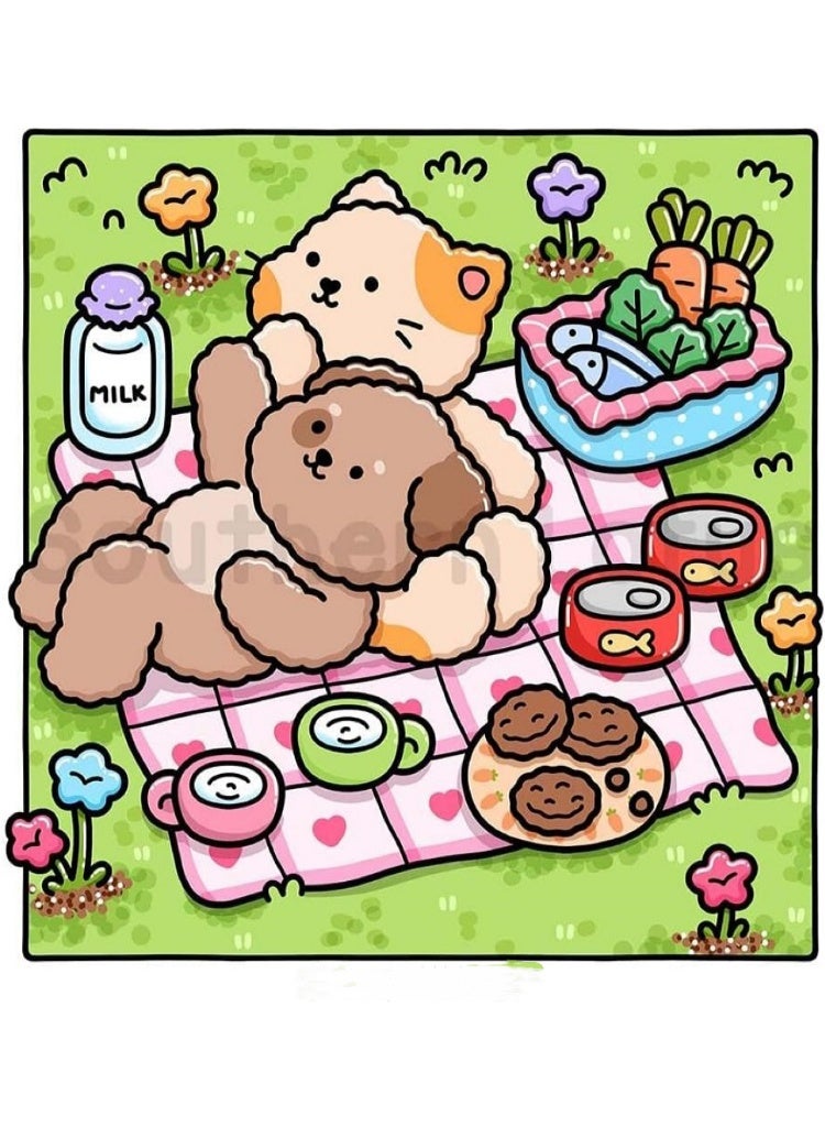 Fuzzy In Love: Coloring Book for Adults and Teens Featuring Little Fuzzy Animals in Love Moments and Cozy Activities, Cute Designs for Relaxation and Chill - Image 3