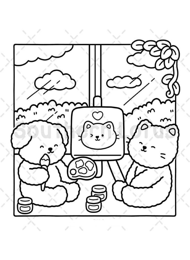 Fuzzy In Love: Coloring Book for Adults and Teens Featuring Little Fuzzy Animals in Love Moments and Cozy Activities, Cute Designs for Relaxation and Chill - Image 4