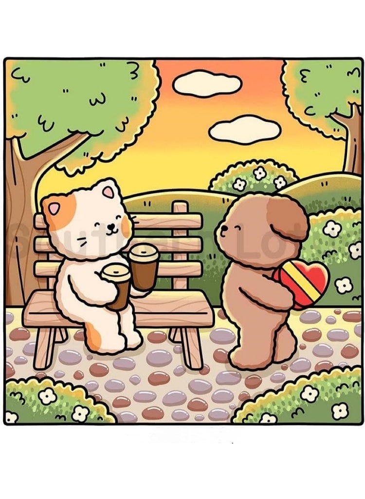 Fuzzy In Love: Coloring Book for Adults and Teens Featuring Little Fuzzy Animals in Love Moments and Cozy Activities, Cute Designs for Relaxation and Chill - Image 5