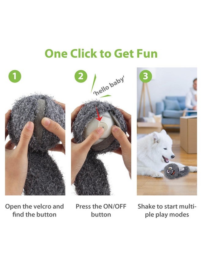 PETGEEK Interactive Dog Ball, Squeaky Toys with Music and Recording, Rechargeable Vibrating Dog Ball for Small/Medium/Large Dogs, Enrichment Toys for Dogs to Keep Them Busy(Gray) - Image 4