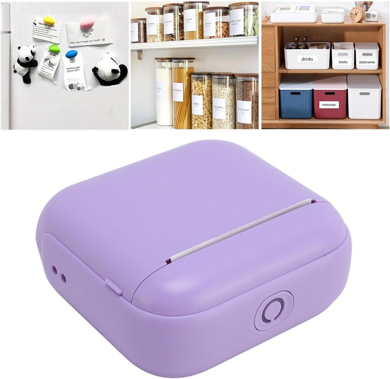 Small Thermal Printer, Pocket BT 203dpi Wireless Printer, Sticker Machine for Bill Photo Memo Wrong Question (Purple) - Image 5