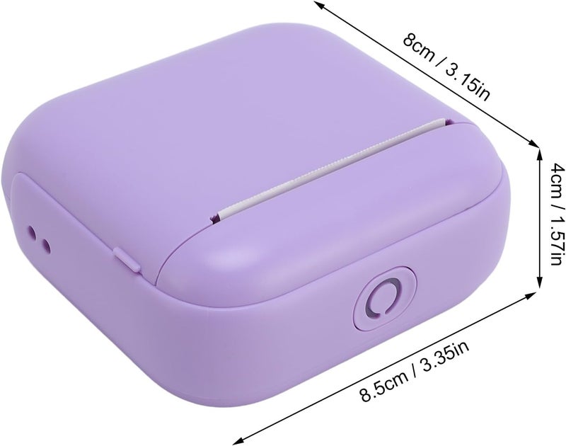 Small Thermal Printer, Pocket BT 203dpi Wireless Printer, Sticker Machine for Bill Photo Memo Wrong Question (Purple) - Image 4