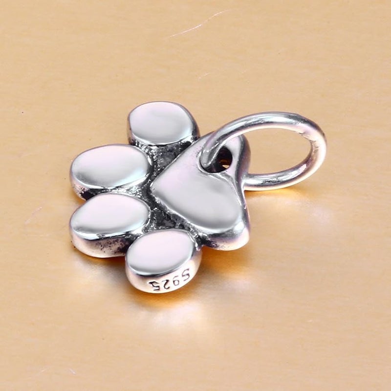 ABUN Paw Print Animal Charms 925 Sterling Silver Dangle Large Hole Beads for Pandora European Bracelet - Image 2