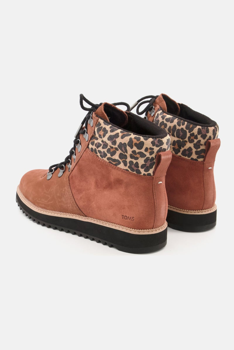 TOMS Women Mojave Lace Up Ankle Boots, Brown Combo - Image 2