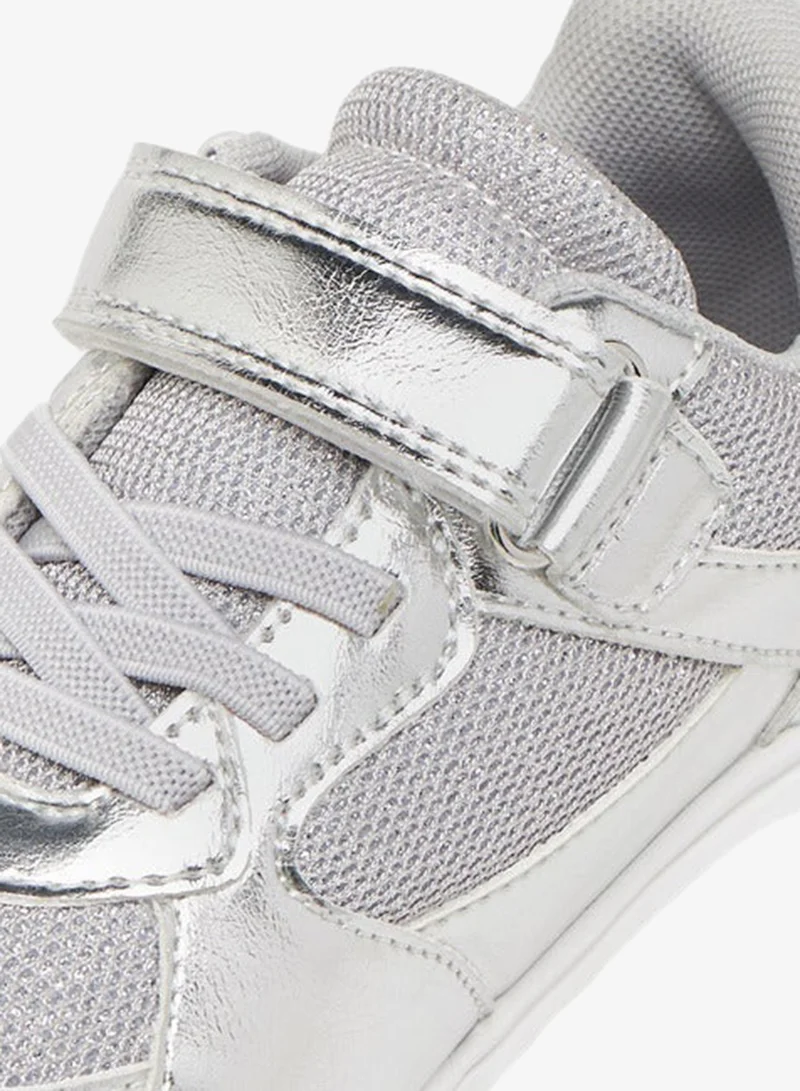 JUNIORS Girls Panelled Sneakers with Hook and Loop Closure