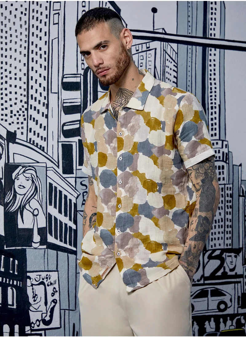 Campus Sutra Men's Multicolour Abstract Print Shirt