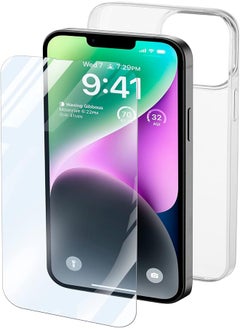 Cellularline Cellularline Transparent Back Cover and Protective Glass Set for iPhone 14, Clear 