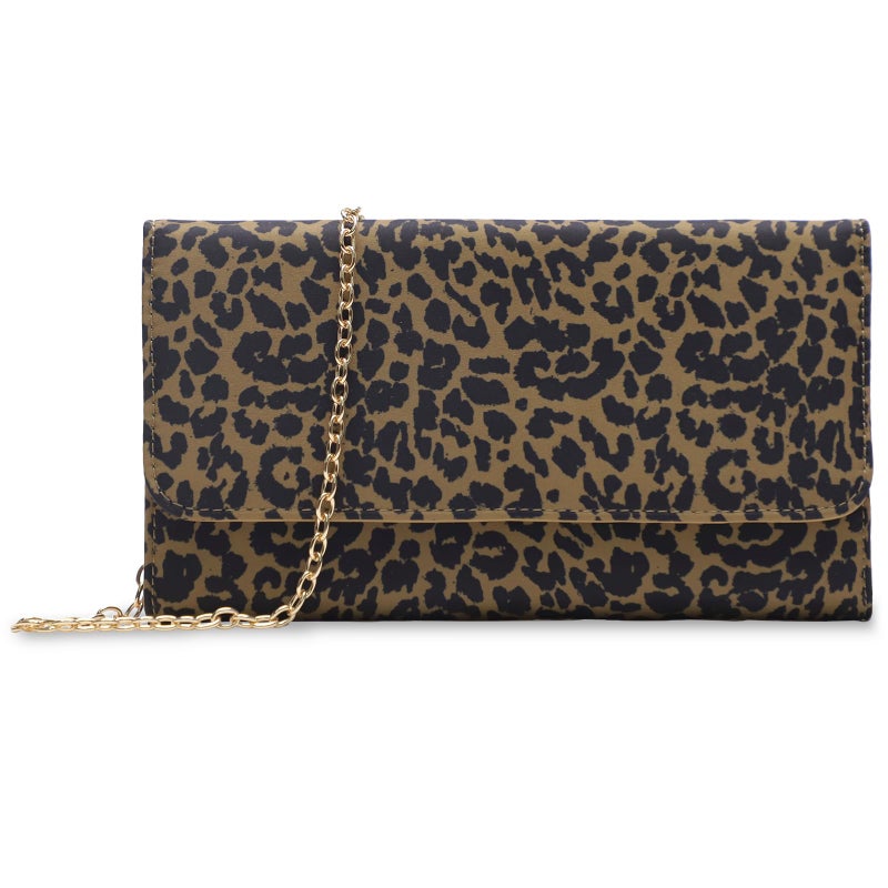 U+U Crossbody Bags for Women, Small Leather Bag with Removable Chain, Card Slots & Phone Pocket - Lightweight Purse Wallet (Leopard) - Image 1