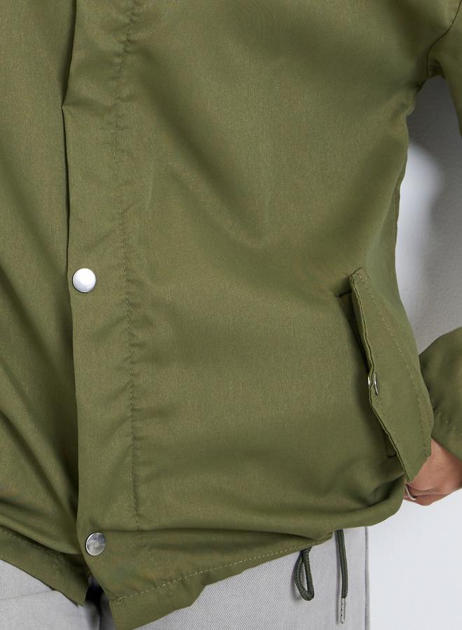 ستايلي جاكيت طويل بقصة عادية مع جيوب وأربطة - Image 4