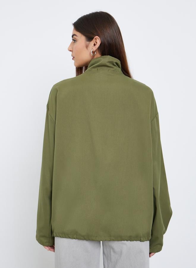 ستايلي جاكيت طويل بقصة عادية مع جيوب وأربطة - Image 5