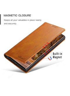Suteni Samsung Galaxy S24 Ultra Leather Case Wallet Flip Cover Card Slots Magnetic Flip Stand Phone Holder Function Fold Shockproof Protective Full Protector Anti-drop Anti-scratch Accessory  - Image 2