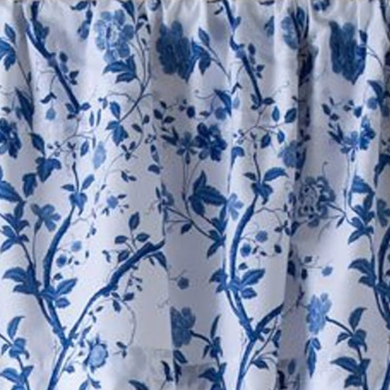 Laura Ashley - Valance, 100% Soft Cotton Window Treatment with Rod Pocket, Lightweight & Machine Washable, Floral Printed Curtain (Charlotte Blue, 15" x 86") - Image 3