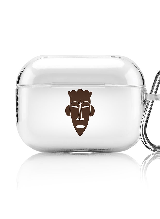 Stylizedd Classic Clear printed Case for Apple AirPods Pro 2nd Generation Thin Transparent Cover [Designed for Apple AirPods Pro 2nd Generation] - Tribal Mask - Image 1