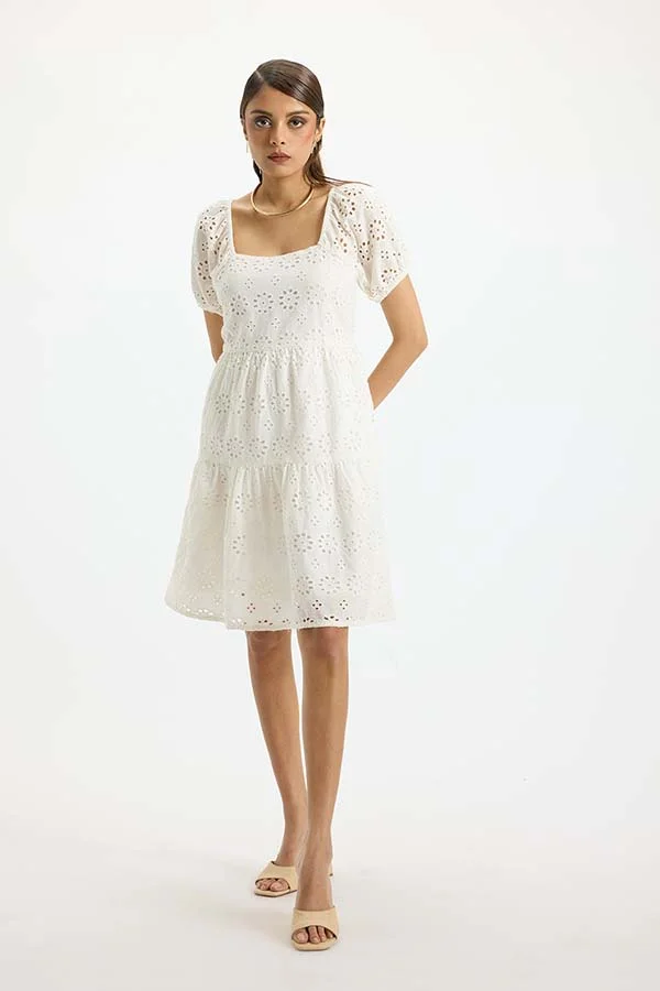 فيرجيو VIRGIO 100% Cotton Schiffli Dress