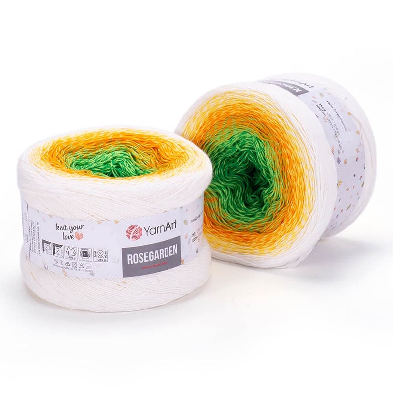 YARNART Cotton Knitting Crochet Yarn Flowers ROSEGARDEN100 Cotton S Fine1 Multicolor Rainbow Yarn for Crochet Spring Summer Projects 250 GR 880 oz 100360 yds 303
