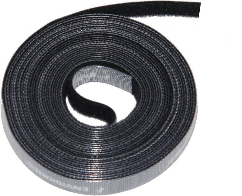 ENVISIONED 16ft x 1/2 inch Hook Loop Cable Ties Roll | ENVISIONED Multipurpose Fastening Reusable Straps | Cut-to-Length Self Gripping Fastener | Cable Management Tape (Black) - Image 1