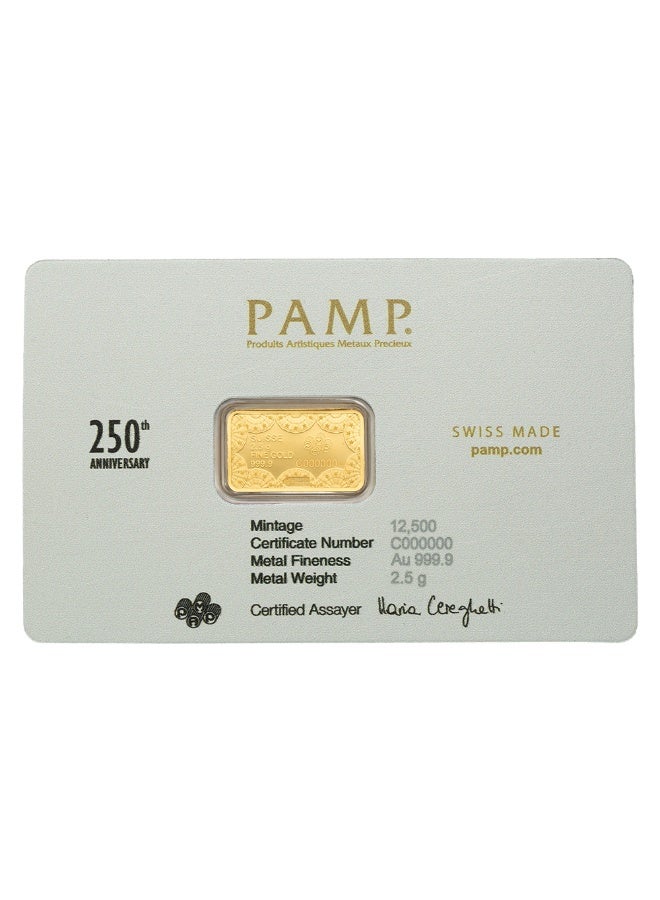 بامب سويس سبيكة ذهب بوزن 2.5 جرام ونقاء 999.9 من شركة PAMP بتصميم علم الولايات المتحدة - Image 2