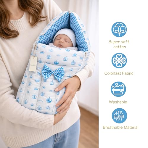 Infantbond by fareto Newborn Baby Bedding Essentials | Daily Needs Items | Hopsital kit Ready Combo | Baby Products All (Pack of 32) (0-6months)(Taj Blue) - Image 4