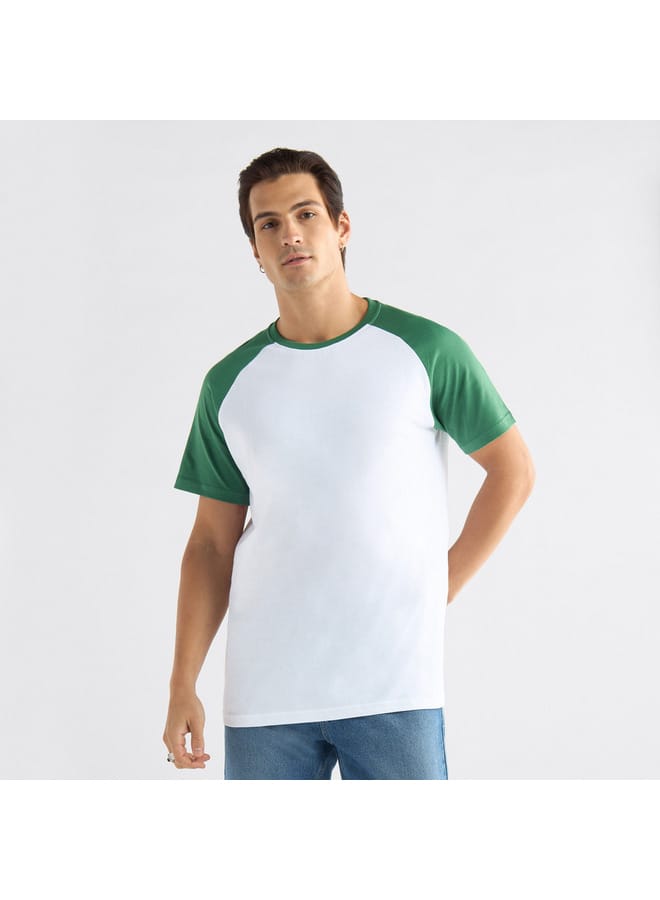 Splash FAV Colourblock T-shirt with Crew Neck and Raglan Sleeves  - Image 1