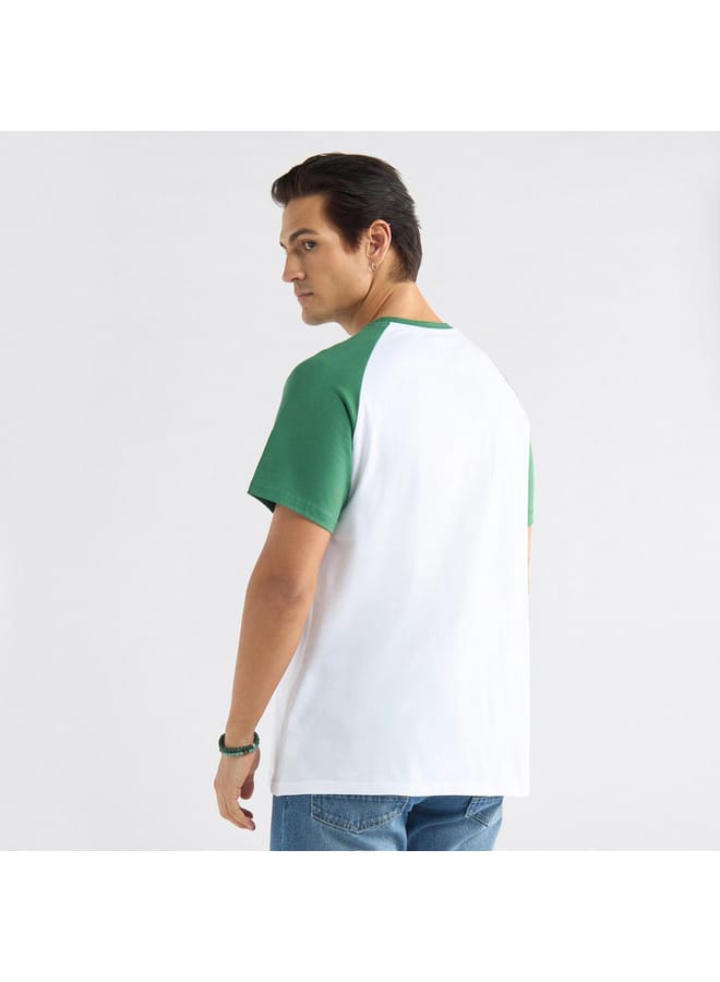 Splash FAV Colourblock T-shirt with Crew Neck and Raglan Sleeves  - Image 3