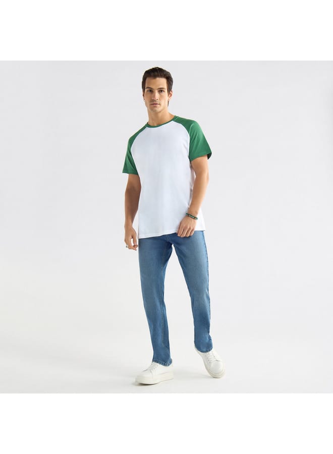 Splash FAV Colourblock T-shirt with Crew Neck and Raglan Sleeves  - Image 2