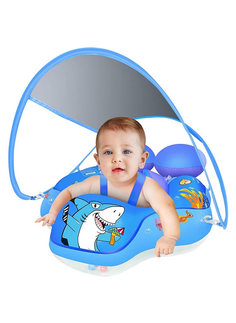 Topyich Baby Pool Float, Swimming Pool for Kids , Baby Swimming Float Ring, Child Kids Inflatable Swim Ring, Inflatable Swimming Pool Toys Waist Float Ring with Sun Protection Canopy  - Image 1