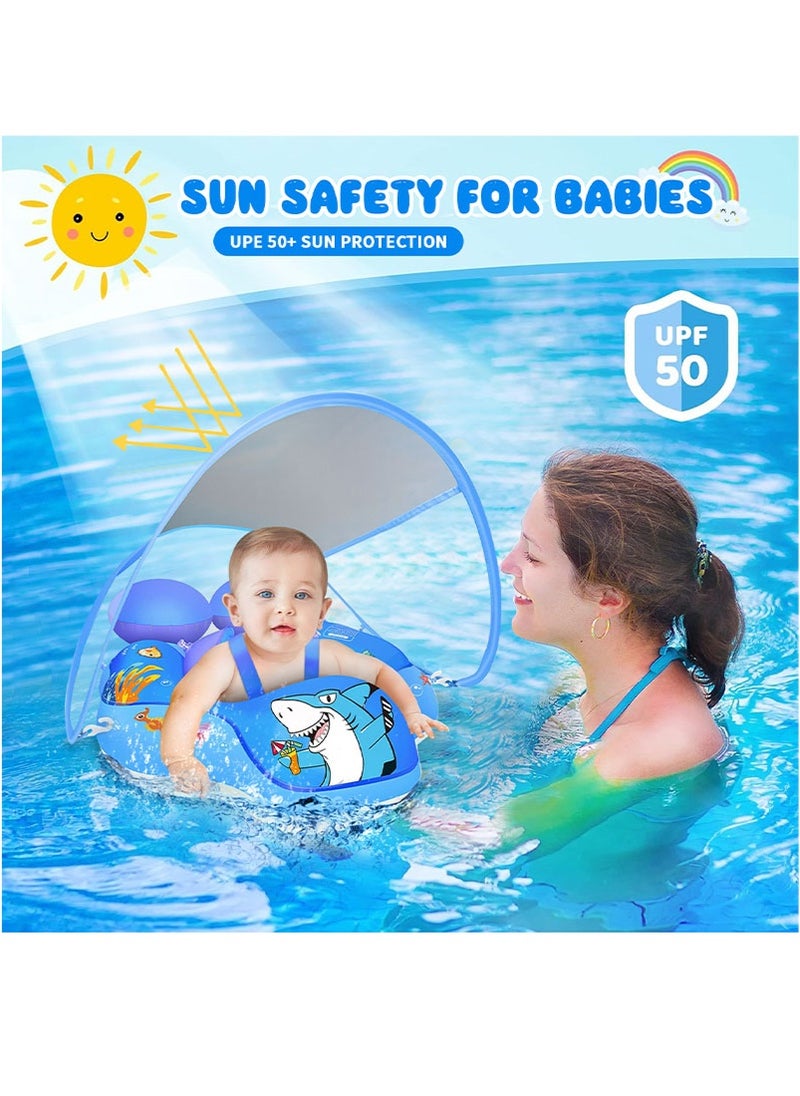 Topyich Baby Pool Float, Swimming Pool for Kids , Baby Swimming Float Ring, Child Kids Inflatable Swim Ring, Inflatable Swimming Pool Toys Waist Float Ring with Sun Protection Canopy  - Image 4