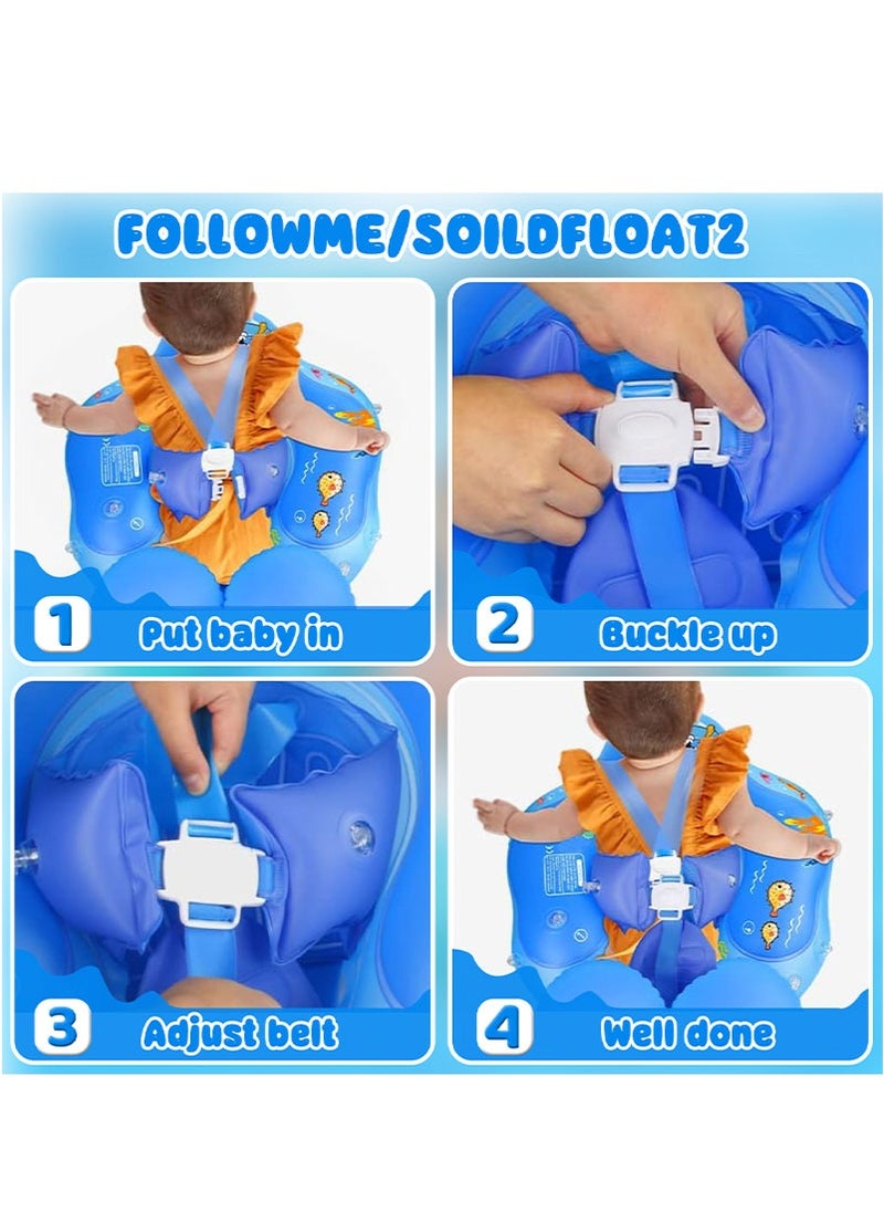 Topyich Baby Pool Float, Swimming Pool for Kids , Baby Swimming Float Ring, Child Kids Inflatable Swim Ring, Inflatable Swimming Pool Toys Waist Float Ring with Sun Protection Canopy  - Image 5