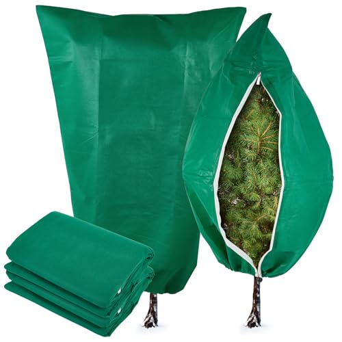 YATHO Plant Covers Freeze Protection 2 Packs 31.5" W X 47.3" H Thicker Large Outdoor Winter Frost Cloths Blankets with Zipper Drawstring, Reusable Garden Tree Cover Bags for Fruit Tree Shrub Potted - Image 1