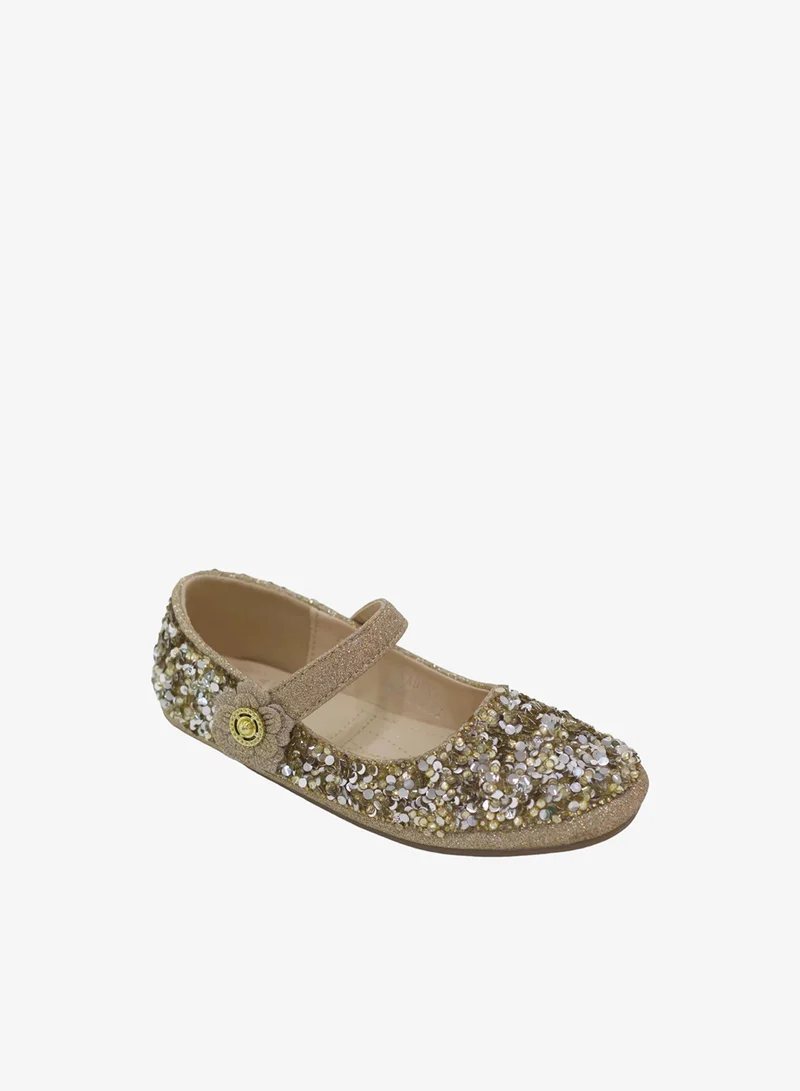 لاماراباريس فستان كادينا بناتي لامع ذهبي