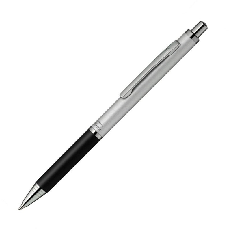 Zebra Fortia 300 Ballpoint Pen - 0.7 mm, Silver Body, Black Ink (BA80-S) - Image 1