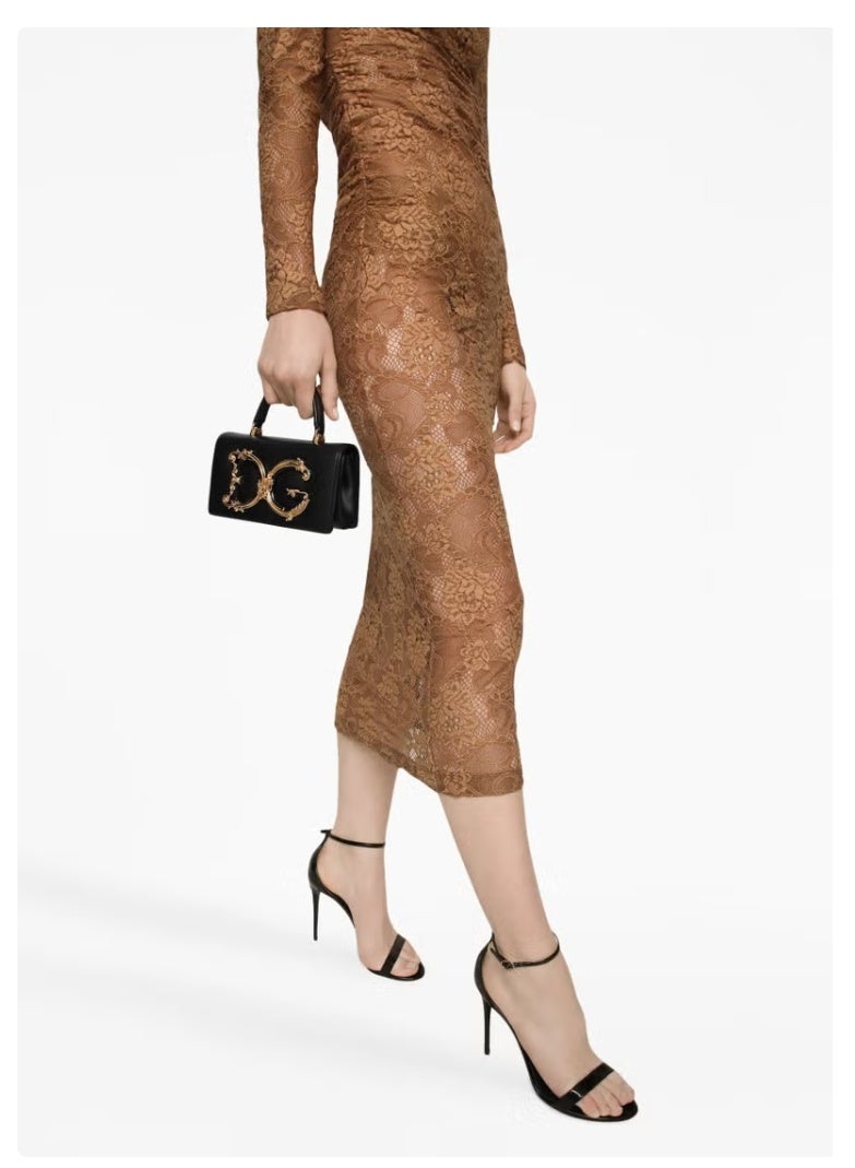 D&G Dolce & Gabbana Mini Top Handle Bag Black, Women's Cross Body Bag, Women's Tote Bag, Women's Hand Bag, Women's Shoulder Bag, Women's Travel Bag, Women's Hobo Bag - Image 4