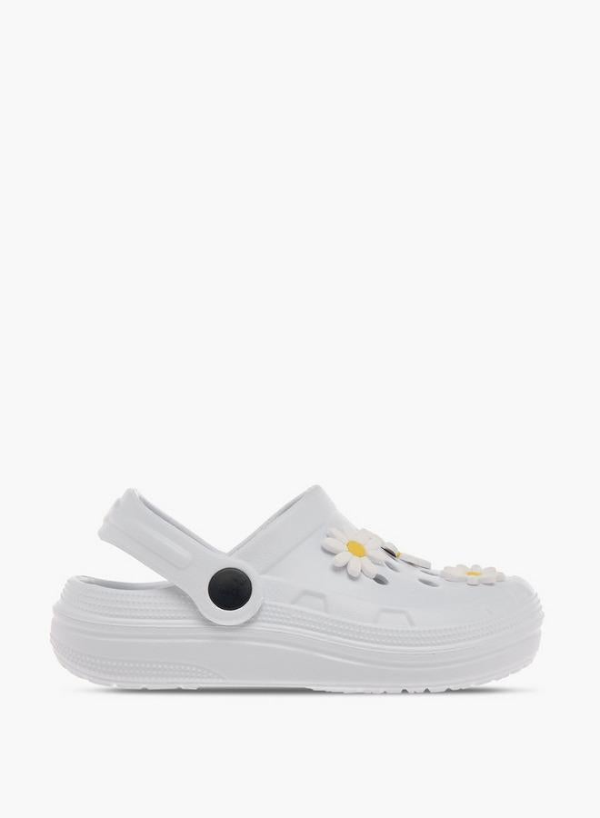 Flora Bella By Shoexpress Girls Floral Embossed Clogs with Backstrap - Image 3