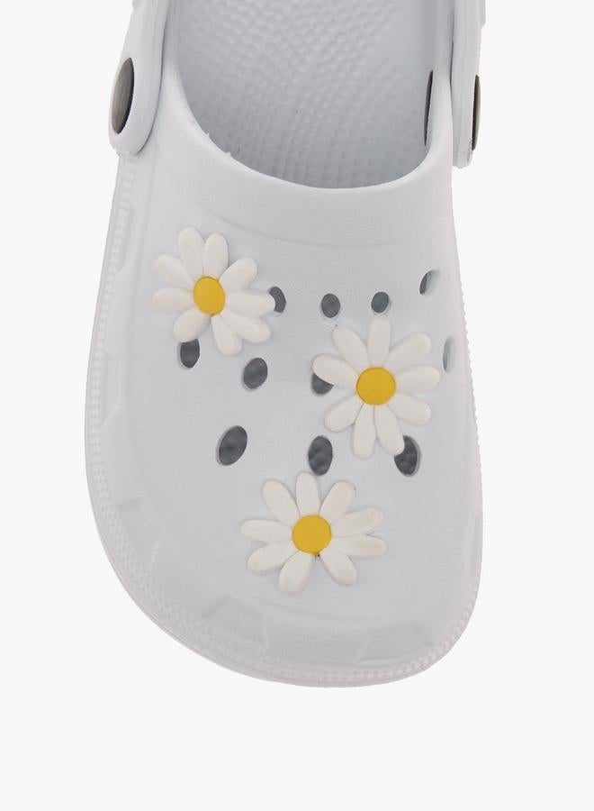Flora Bella By Shoexpress Girls Floral Embossed Clogs with Backstrap - Image 4